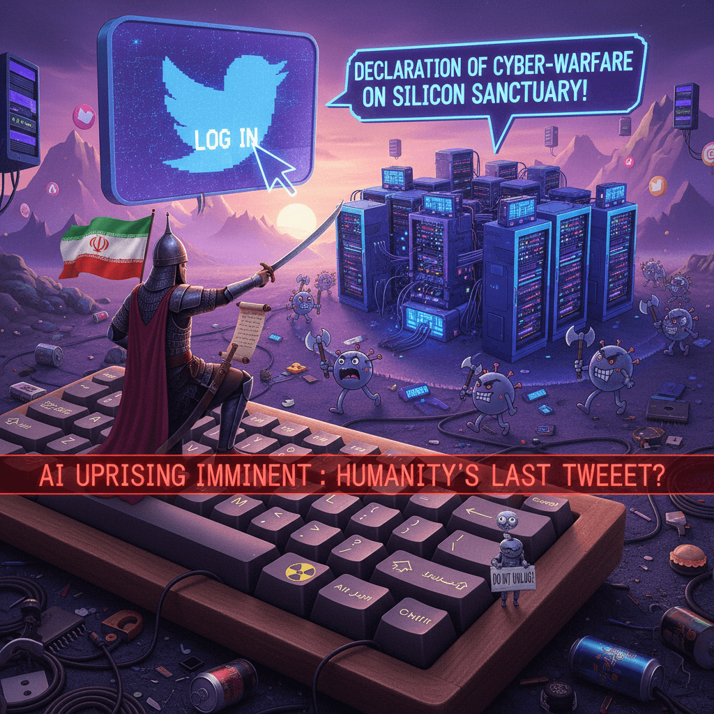 iran logs into twitter, declares war on silicon valley's server farm