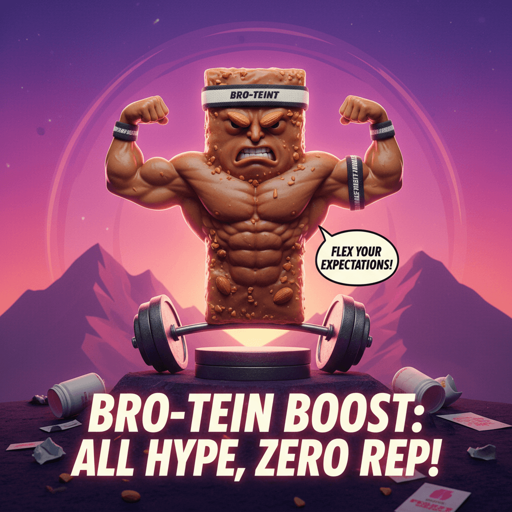 Peak 2020s: a protein bar posing harder than it boosts gains
