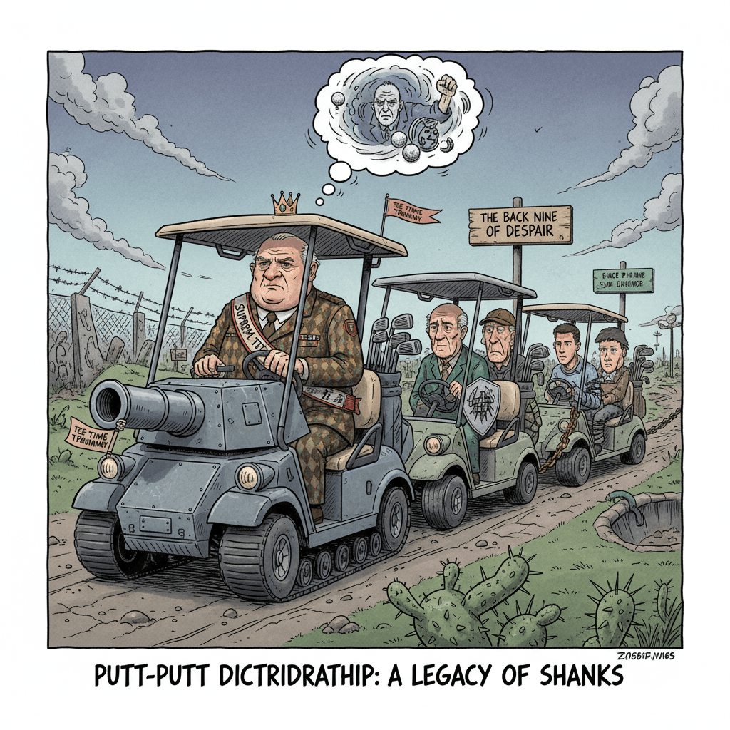 Golf cart autocrat energy with a side of generational trauma