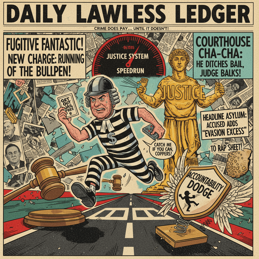 Man accused of crimes commits additional crime of avoiding consequences