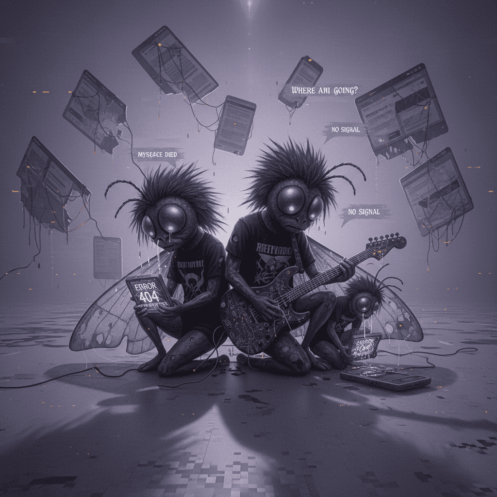 dead blogs and confused insects having an emo moment in liminal space