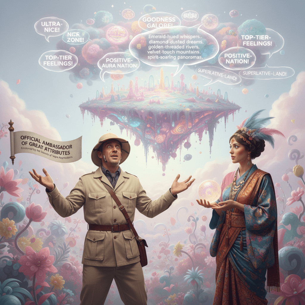 guy describes woman's country using only vibes and superlatives