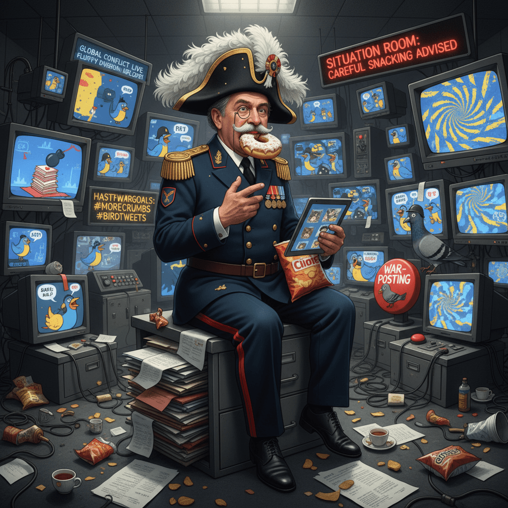 Just casually snacking during wartime while monitoring situations