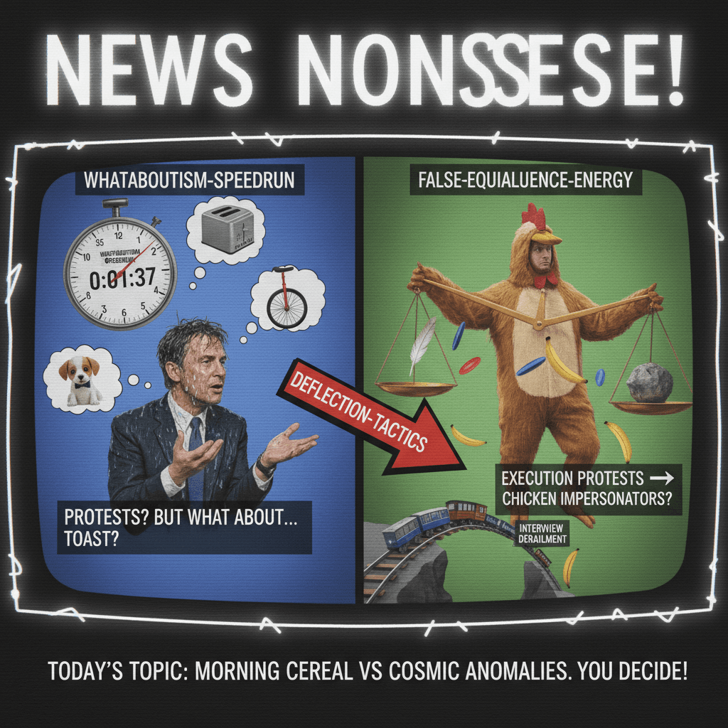 Both sides-ing execution protests on morning telly