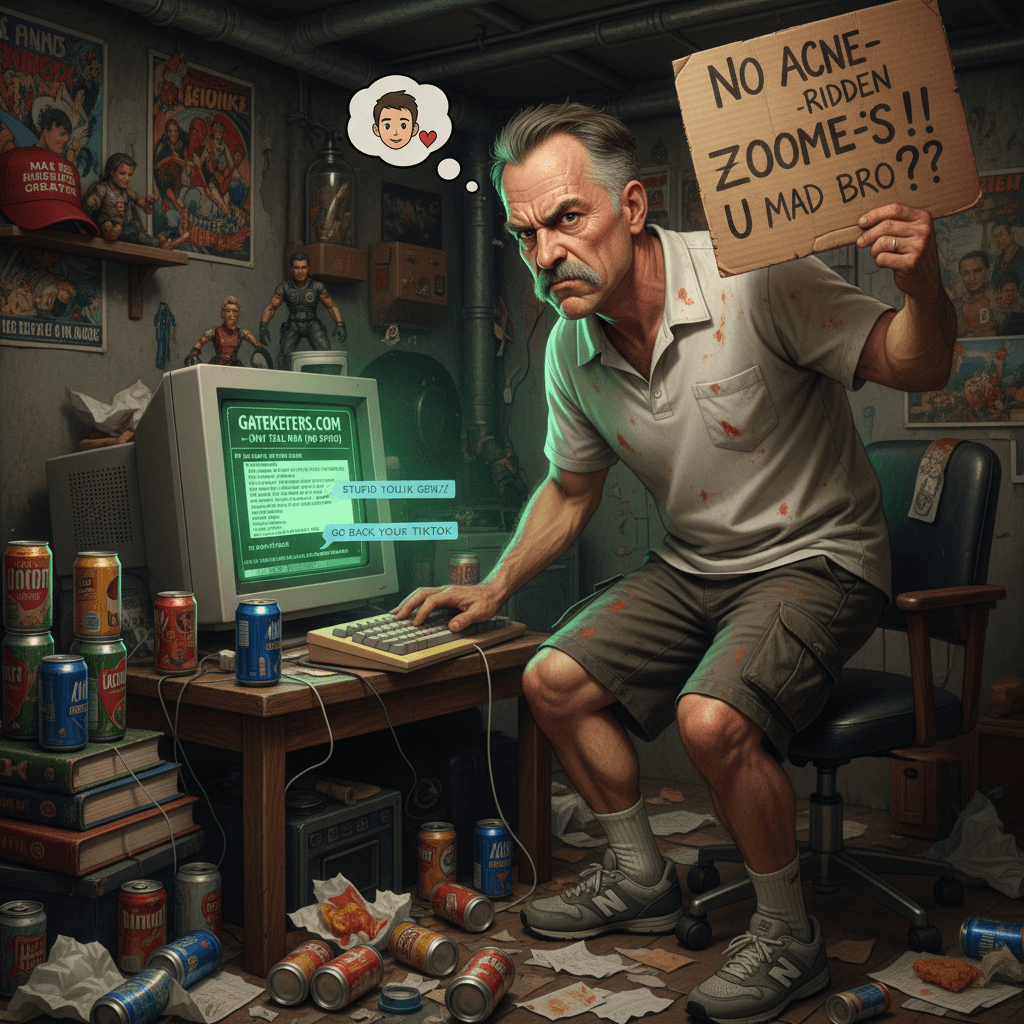 Dismisses entire demographic via acne joke, definitely not mad