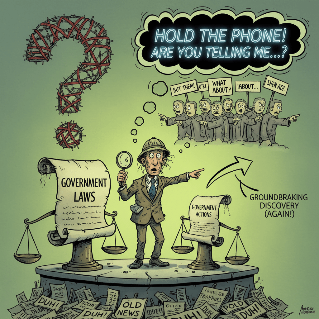 guy discovers governments are hypocritical, very original take