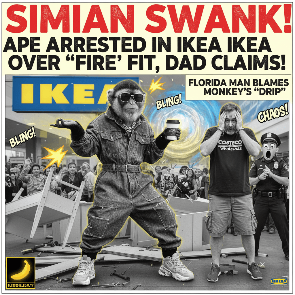 Drip check: monkey in IKEA fits harder than your dad at Costco