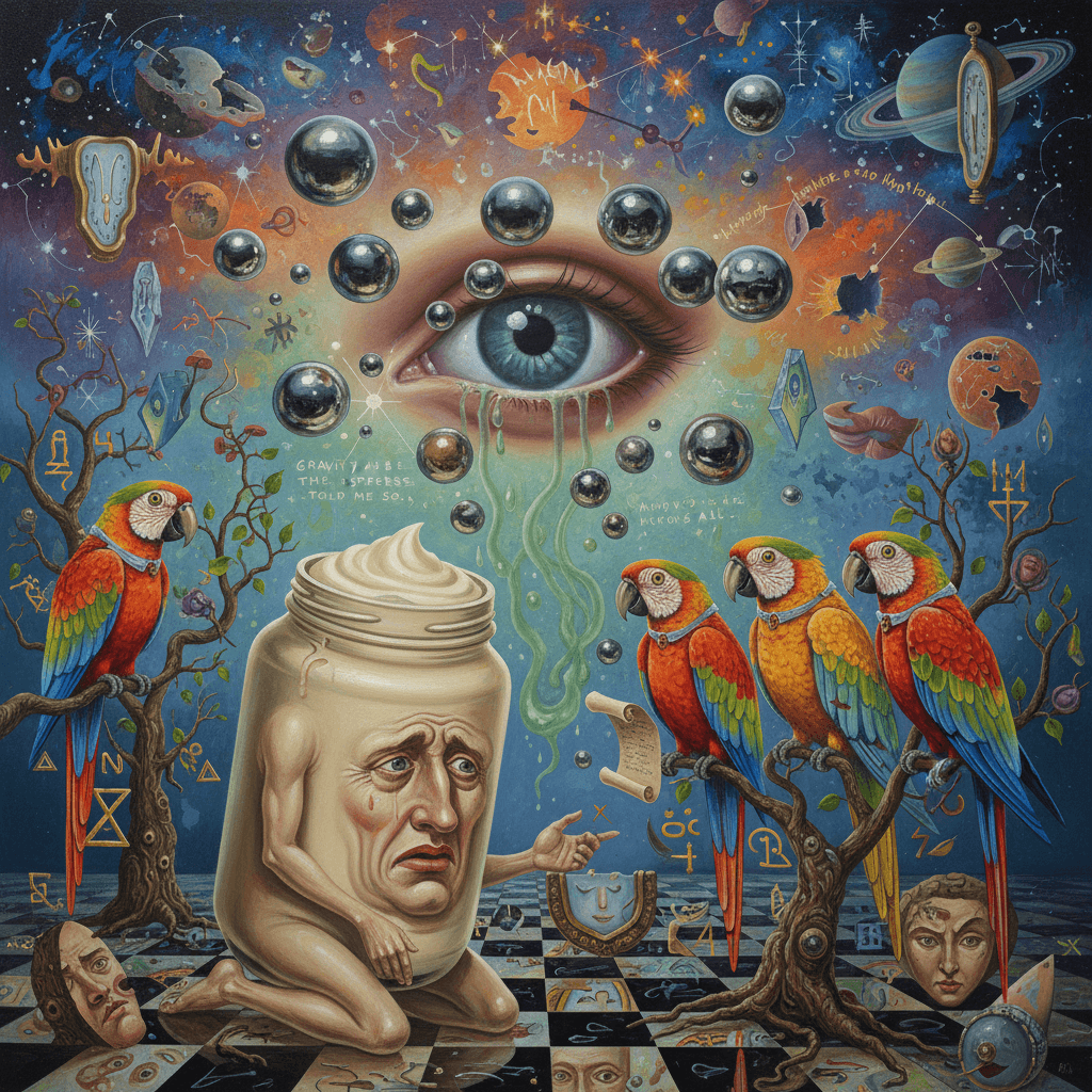 spheres gaslit gravity while mayo confesses to sentient parrots