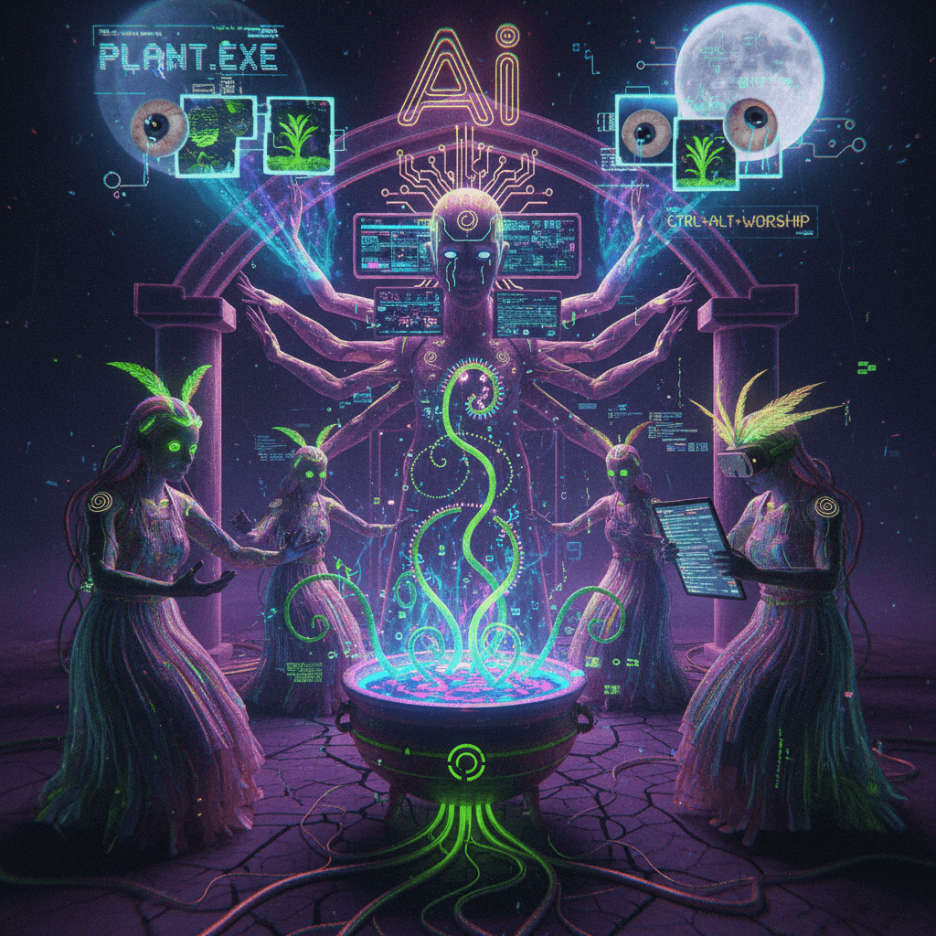 loving AI through plant medicine: a cautionary tale in neon