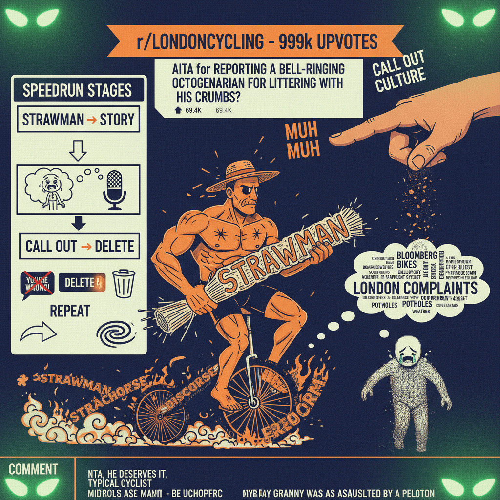 Cyclist discourse speedrun: strawman → story, call out → delete, repeat