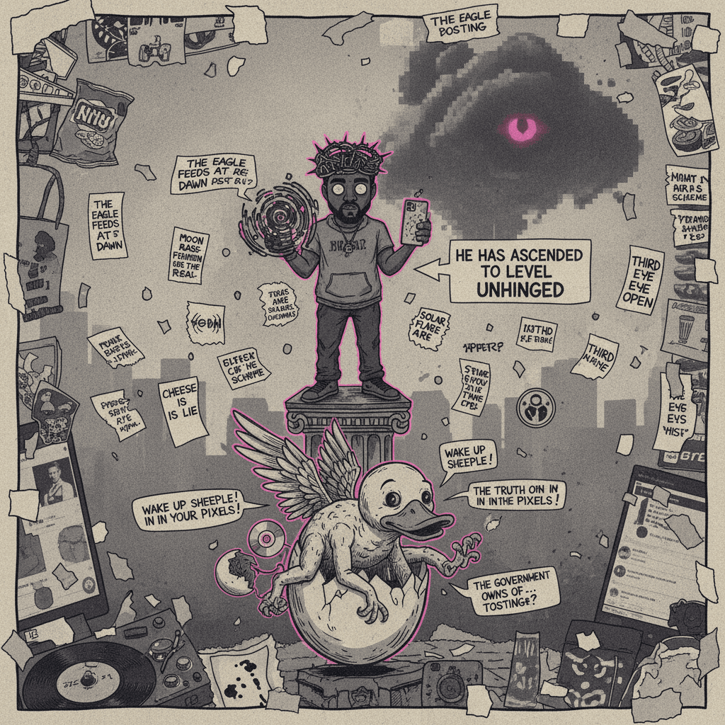 Ye stopped but the cryptic posting continues, apparently