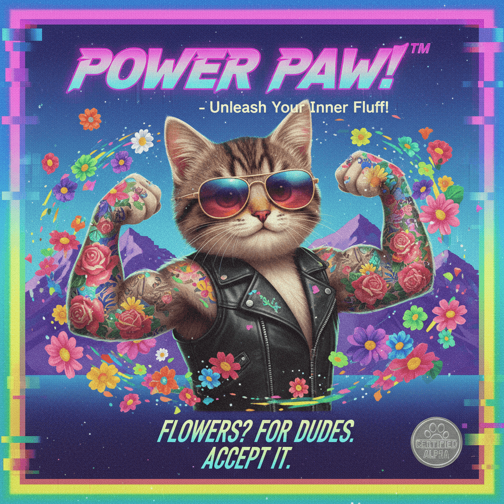 Alpha male energy but make it kitten with flowers