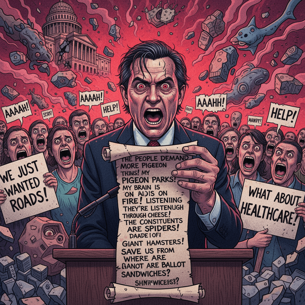 politician's fever dream formatted like a cry for help