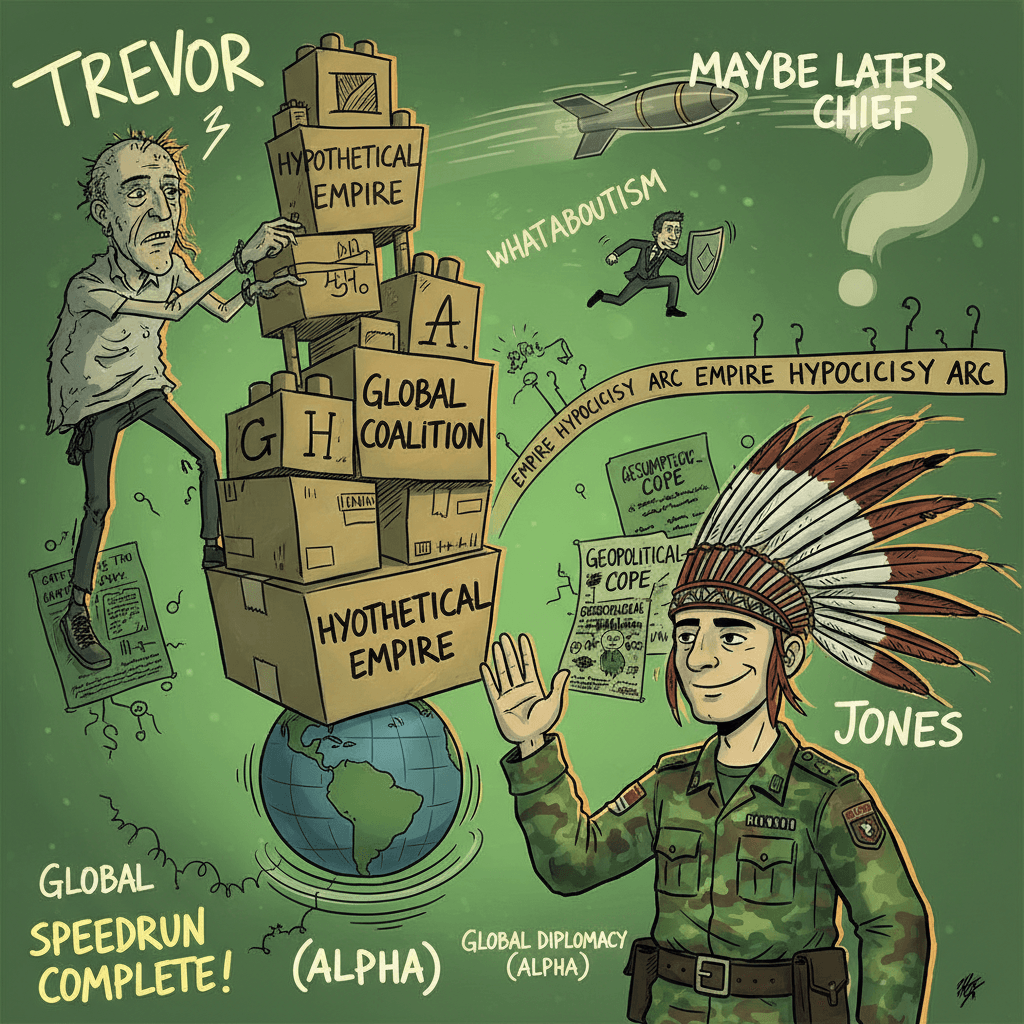 Trevor builds hypothetical, Jones shrugs it off with 'maybe later chief'