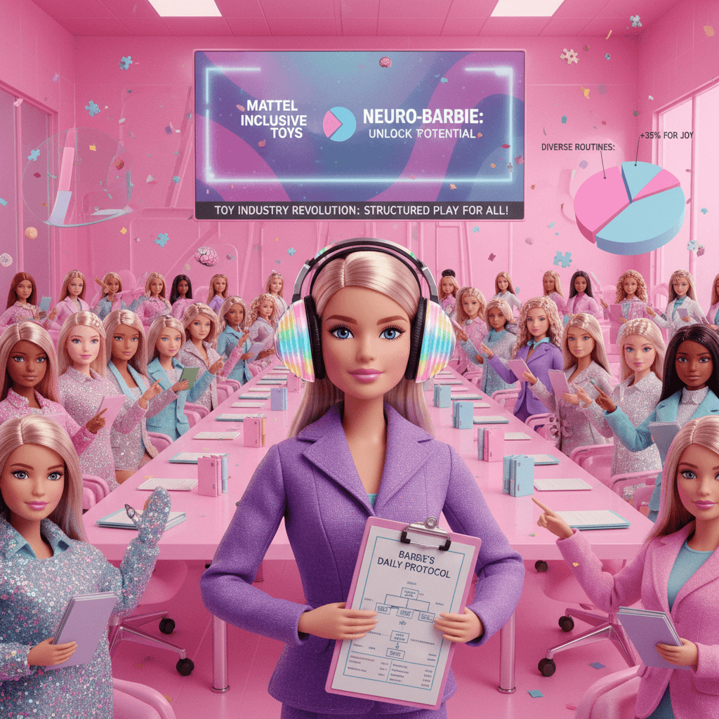 Barbie now has a structured routine and sensory headphones