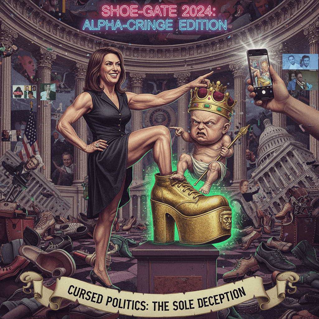 VP and Secretary of State lifts leg to show off presidential shoe gift