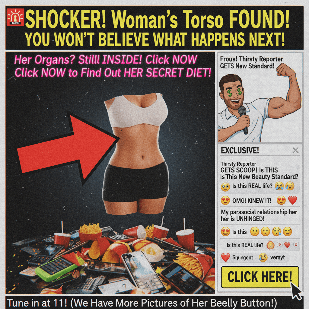 Tabloid discovers woman still has body, more at 11