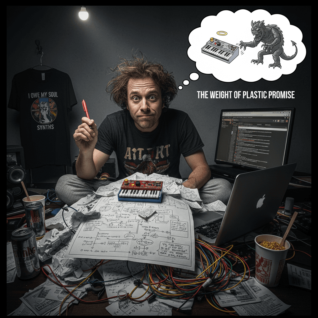 man really said 'let me agonize about a toy synth on paper'