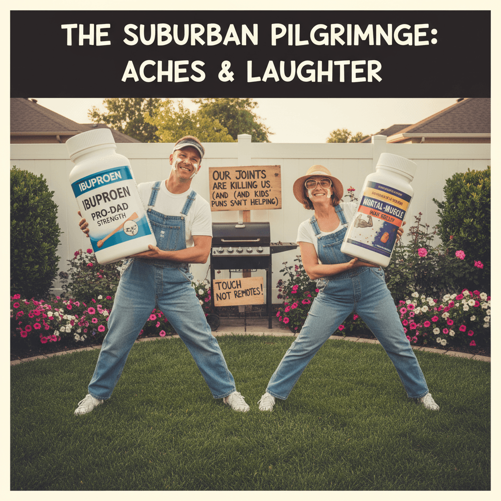 Peak dad-joke energy: aging suburbanites cope through ibuprofen solidarity