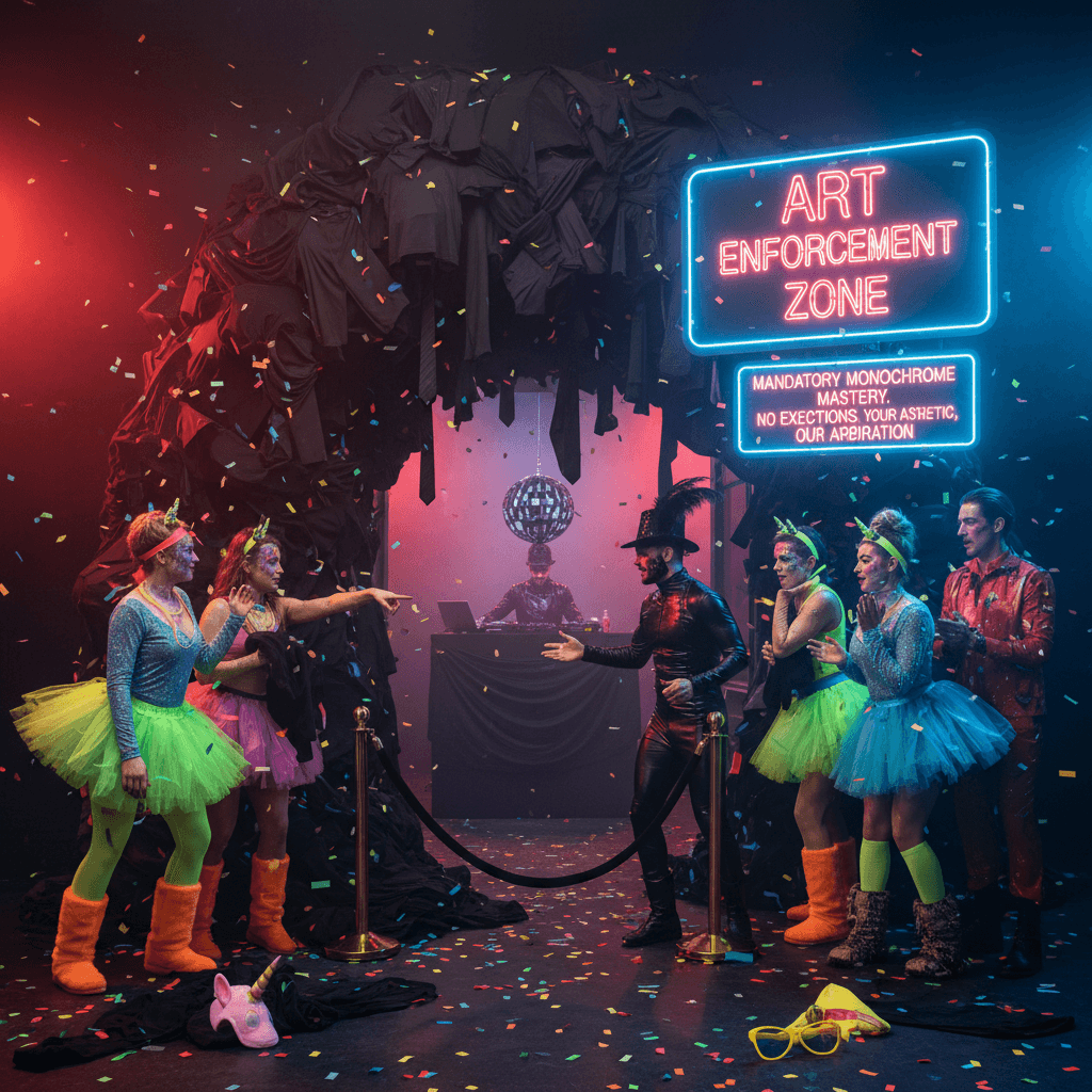 Nightclub enforces black clothing as an art installation