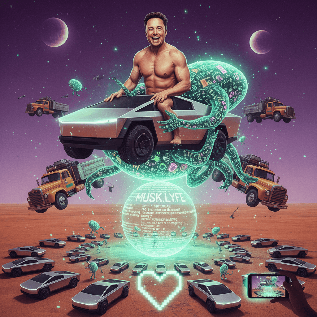 Elon fanfic meets alien fever dream, bonding with trucks on Mars