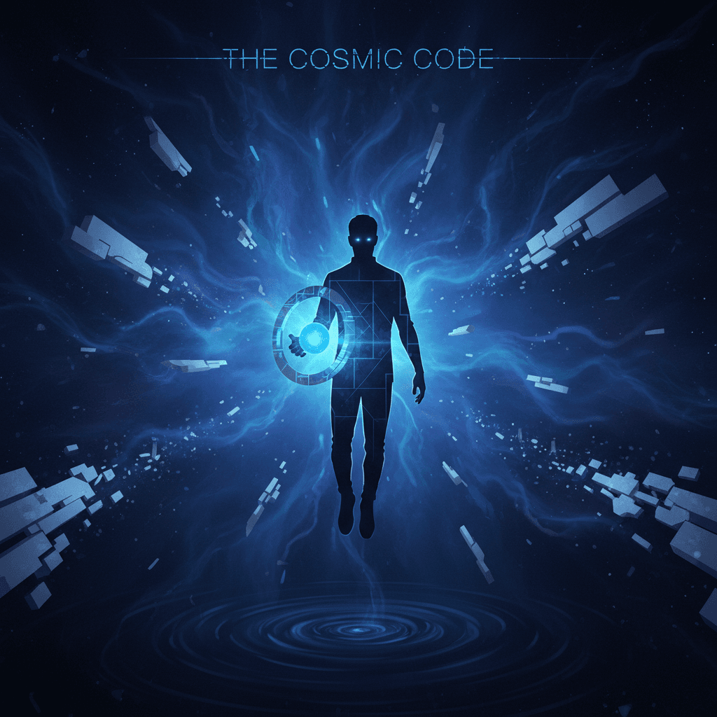 just a guy and his glowing ring in the void, very mysterious