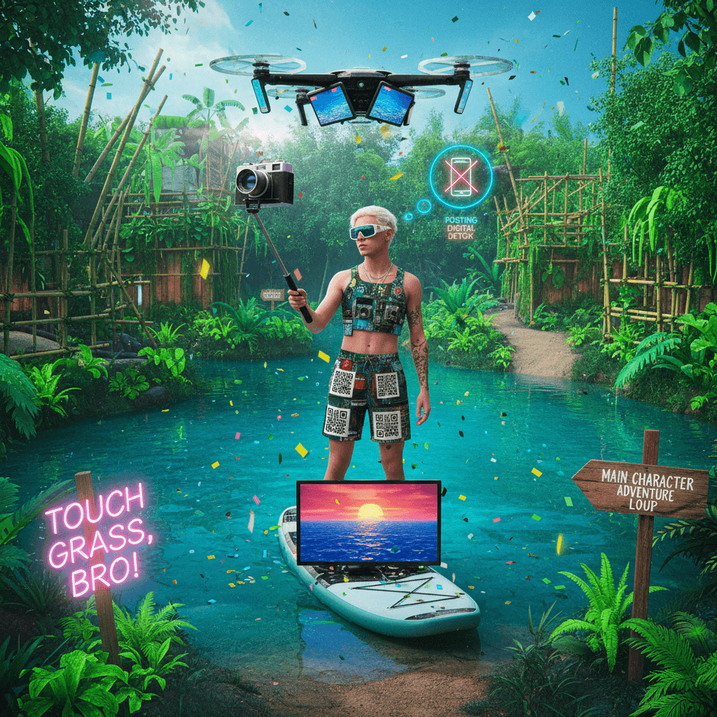 ditching screens by posting cinematic paddle board content