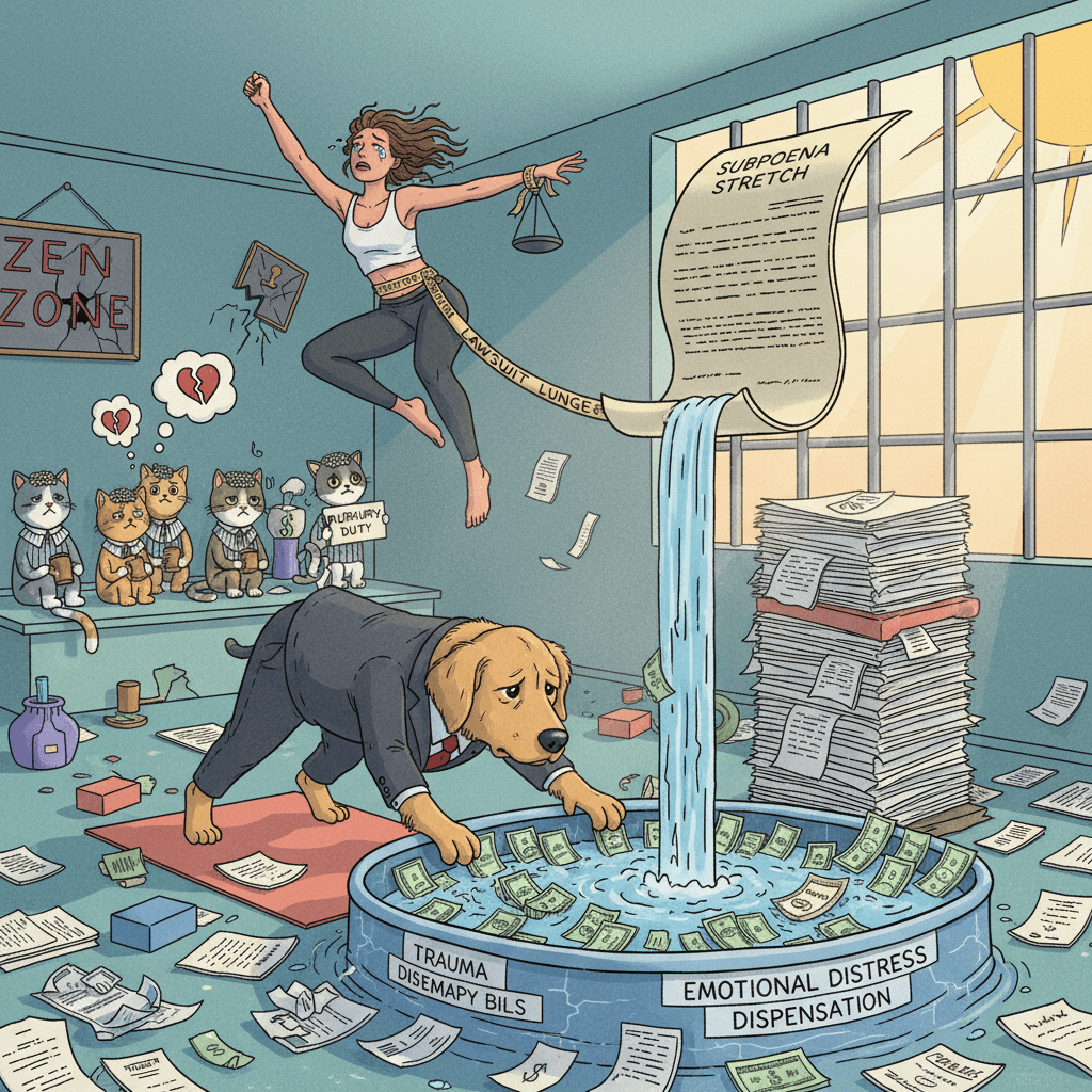 yoga instructor sued for emotional damages: downward dog, upward lawsuit