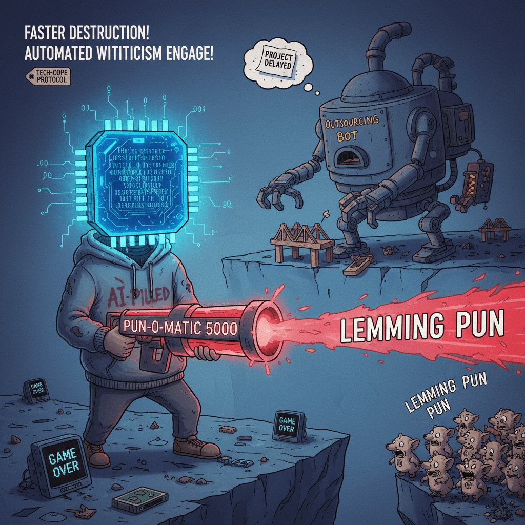 LLEmming pun kills faster than actual outsourcing