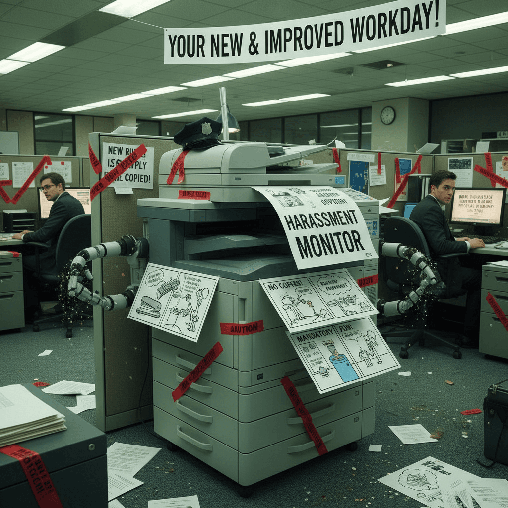 Breaking: Local photocopier introduces revolutionary harassment policy