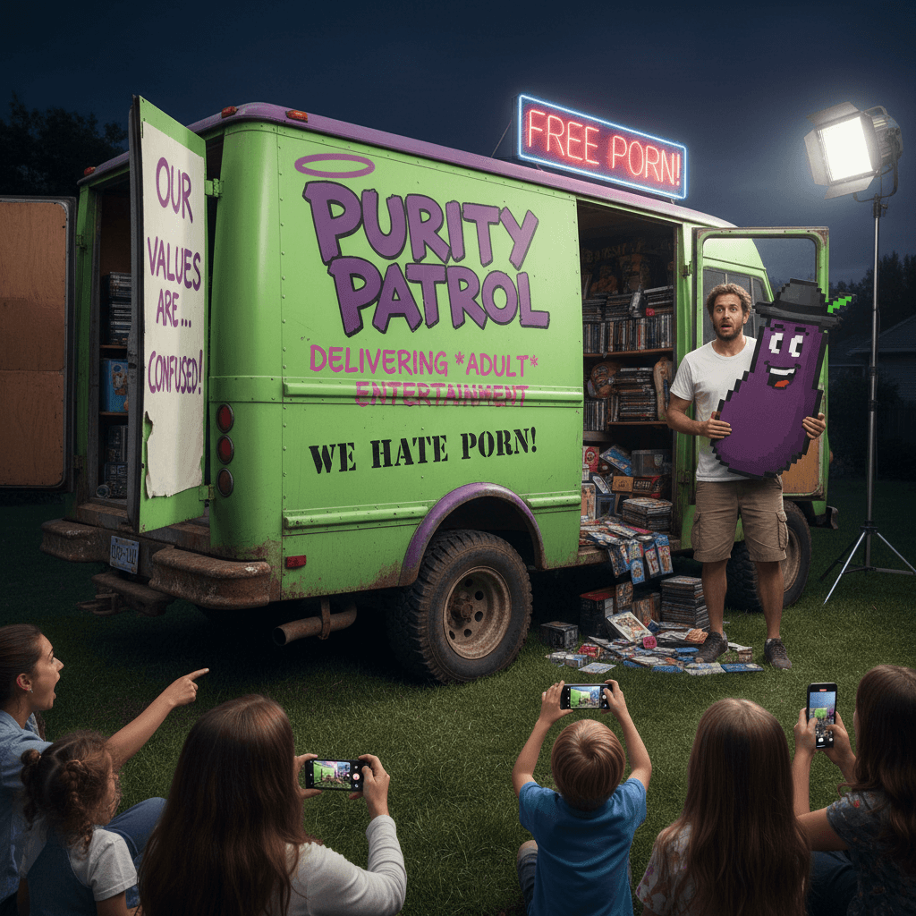 We're against porn, here's our porn van— wait what?
