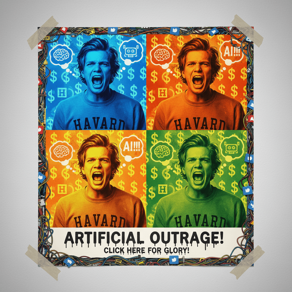 Harvard guy yells about AI, gets the Warhol treatment for clicks