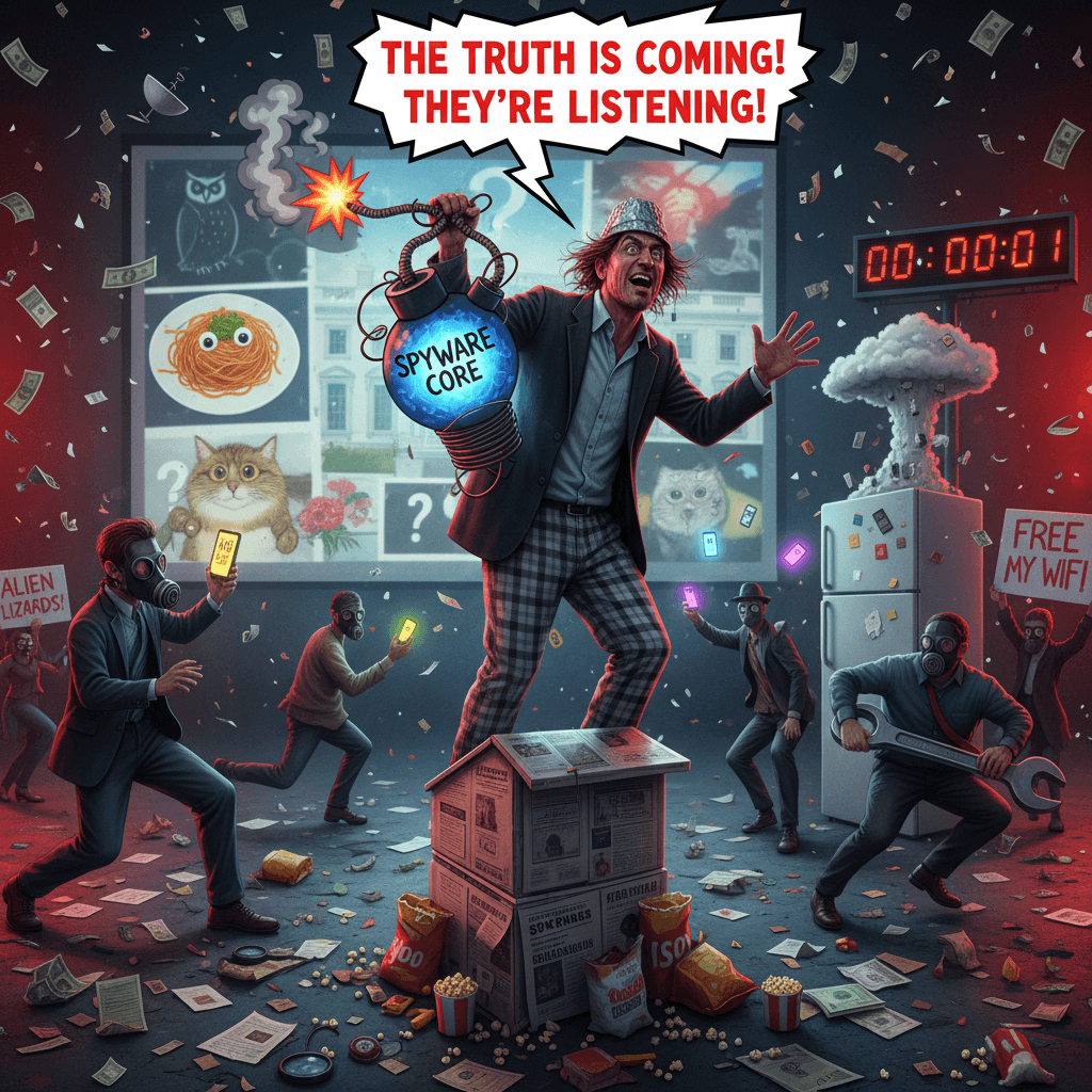 DEEP STATE SPYWARE BOMBSHELL (but make it unhinged)