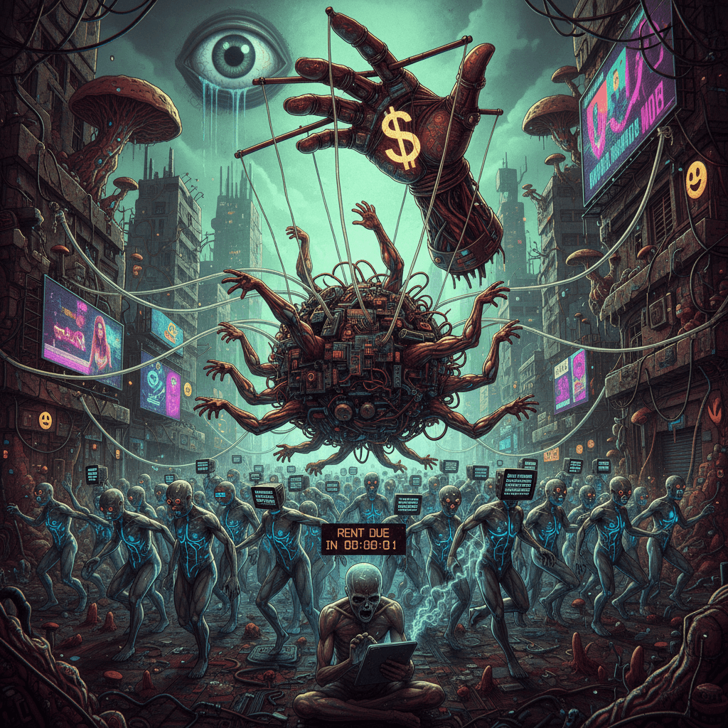 puppet master capitalism meets sentient bodies: a meme