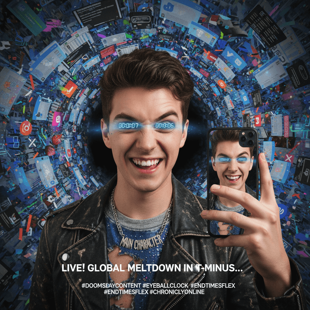 bro installed a doomsday timer in his eyeballs for content