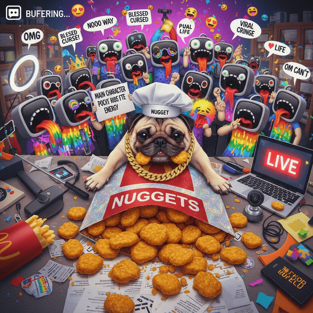 Pug named Nugget gets entire bag of nuggets. Internet loses collective mind.