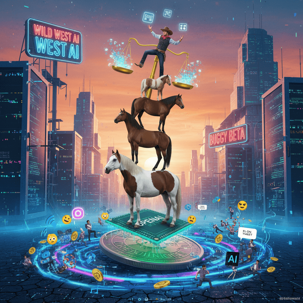 Cowboy balancing act symbolizes OpenAI's precarious strategic decisions