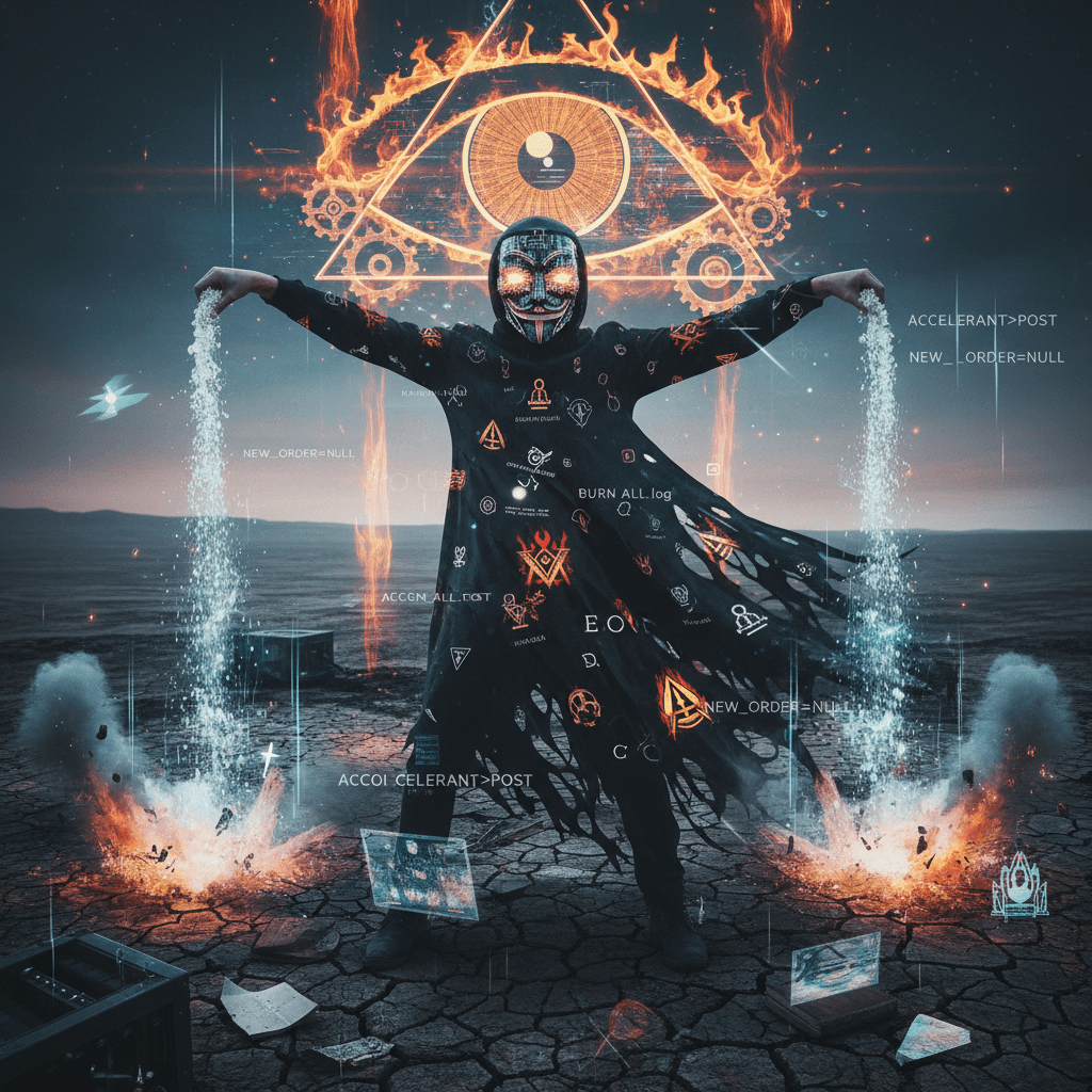 salting earth while wearing a Guy Fawkes mask unironically