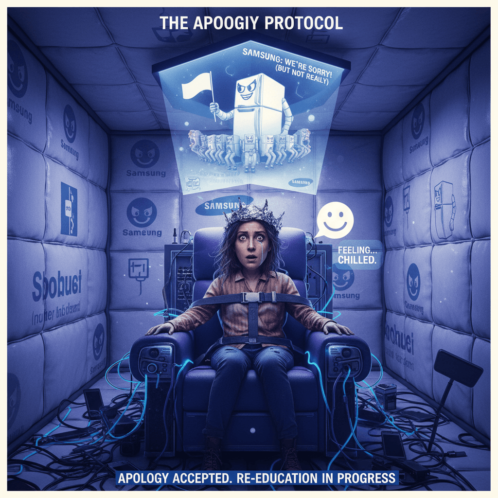 Samsung fridge apology tour lands Karen in psych ward