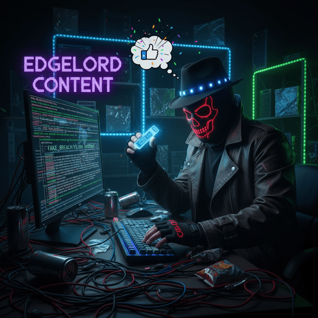 peak larper energy: faking breaches for clout, one SQL statement at a time