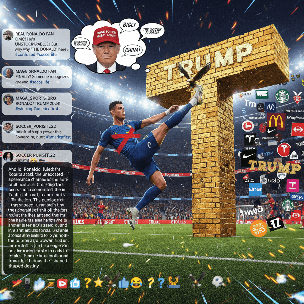 Ronaldo scores bicycle kick, Trump mentioned for no reason whatsoever