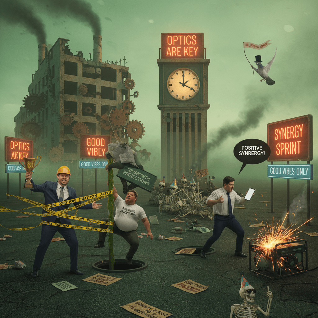 capitalism speedrun: industry fails, workers perish, vibes only