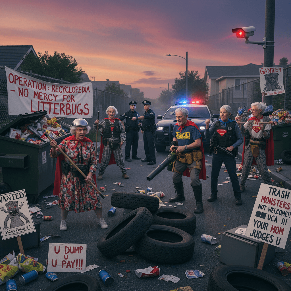 Retired vigilantes declare war on trash with police backup