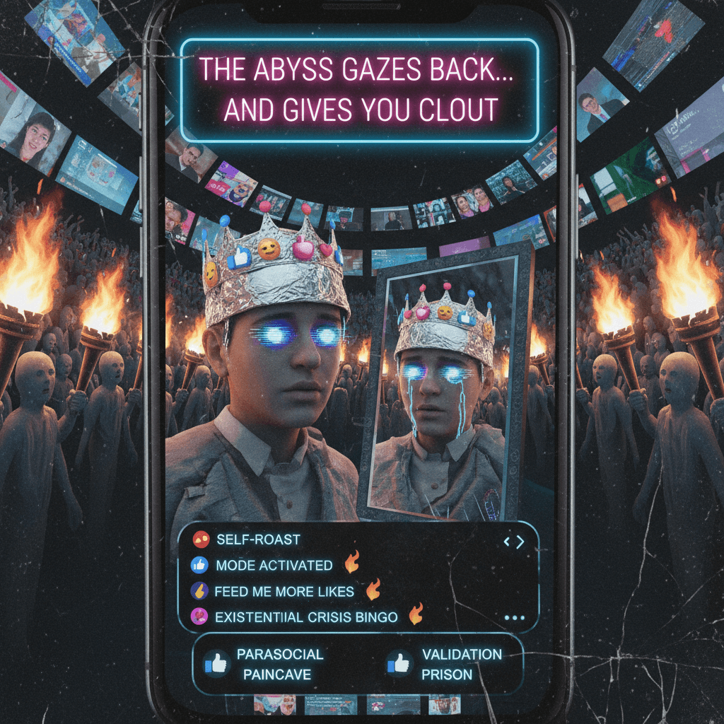 enjoys watching strangers roast their own existence, very normal