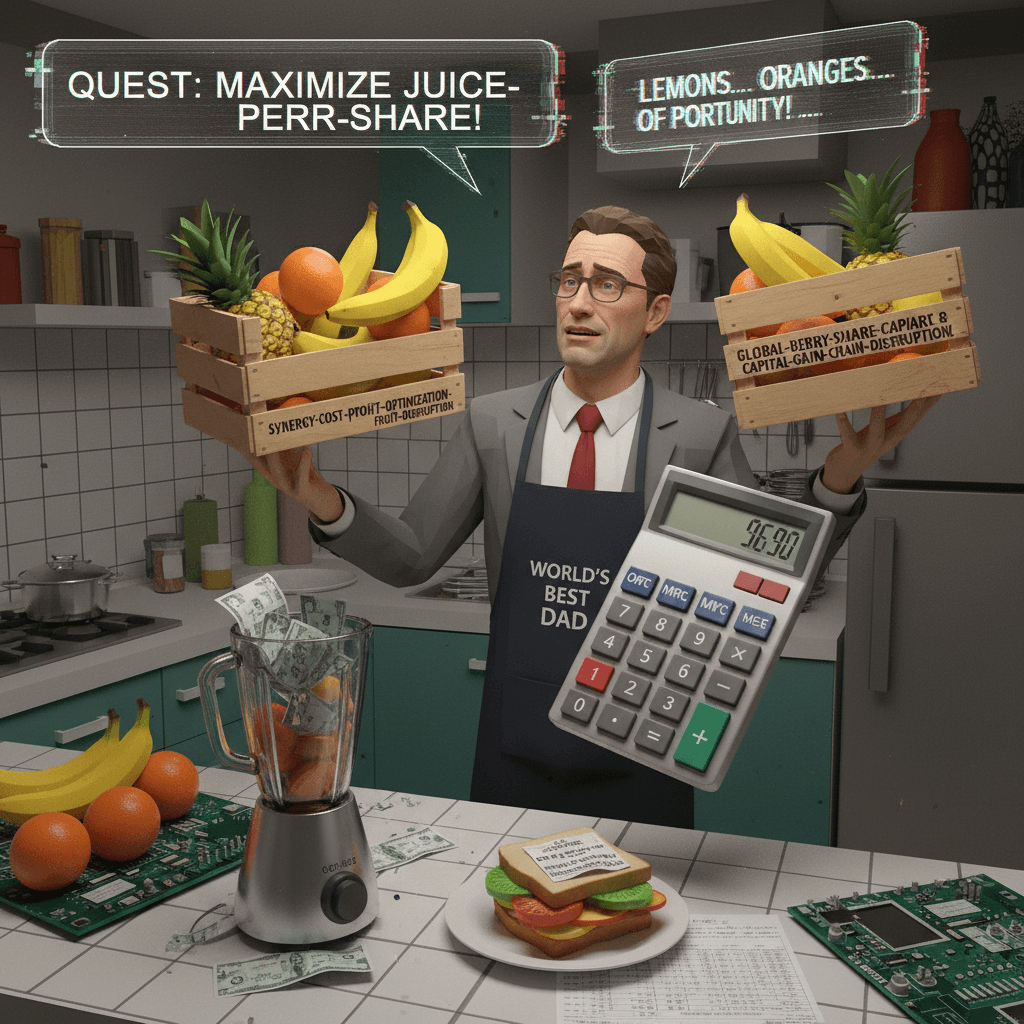 fruit logistics meets bottom-line gibberish in the world's most awkward kitchen