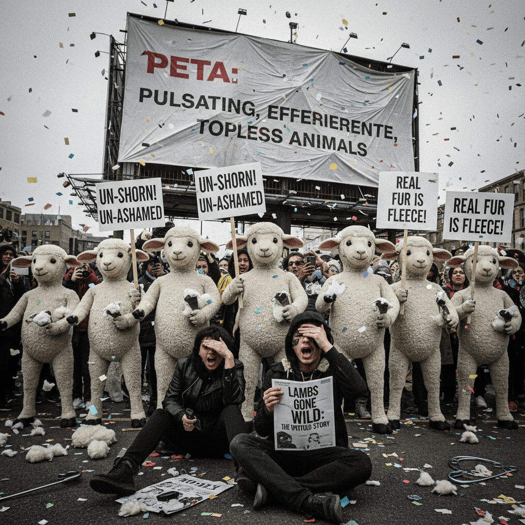 PETA's nude lamb situation hits different than expected