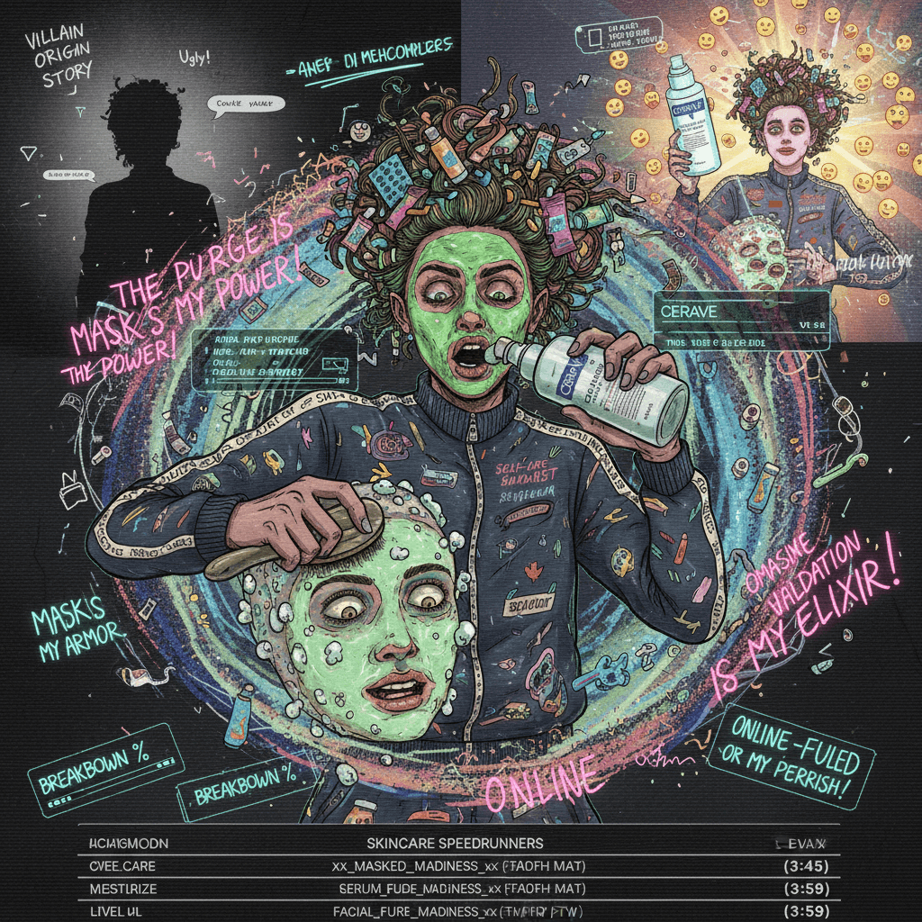 speedrunning a mental breakdown with skincare as the speedrun category