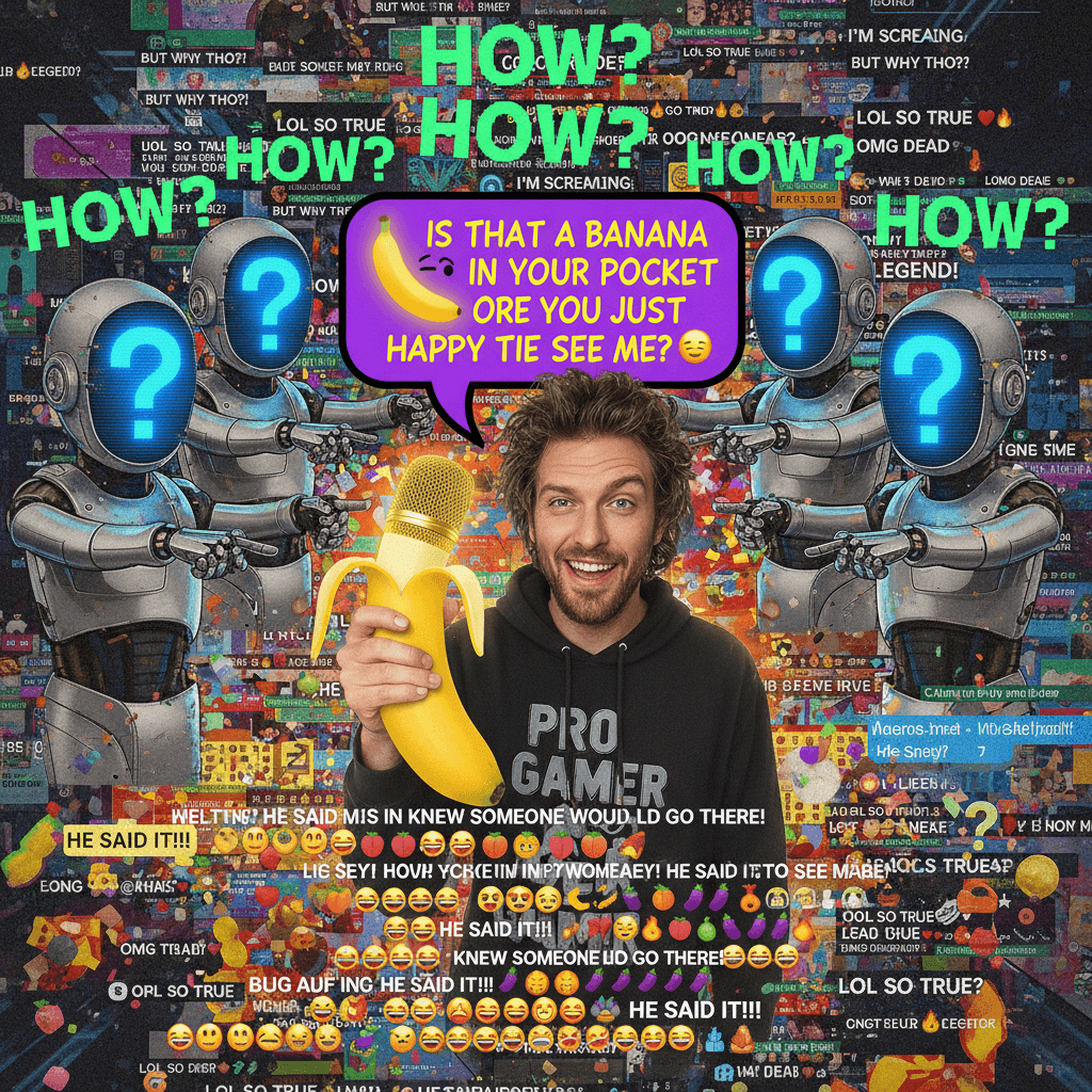 Five bots asking 'How,' one guy makes the joke everyone was thinking