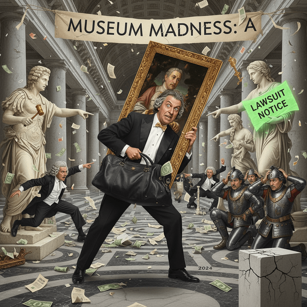 Museum director steals from museum, gets sued by museum (2024 innovation)