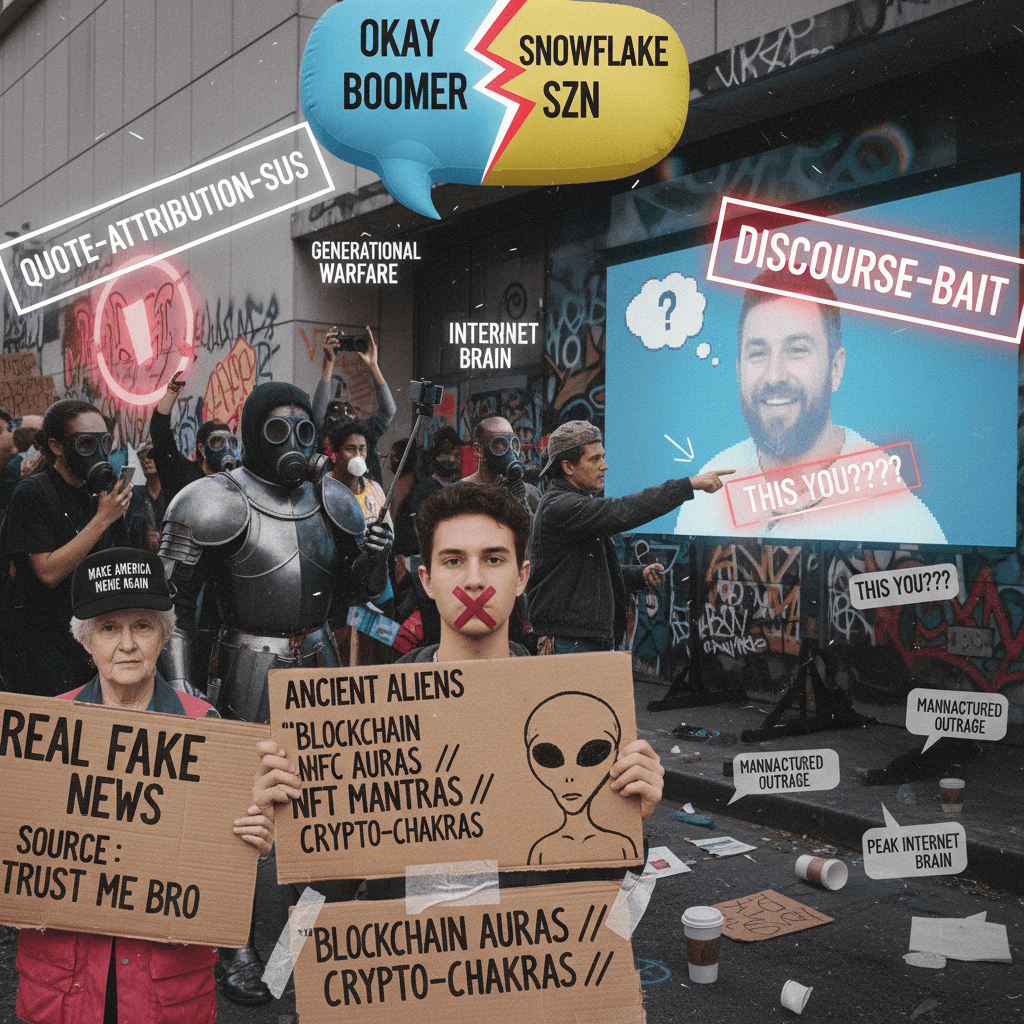 Fake quote energy meets real activism photography—peak discourse